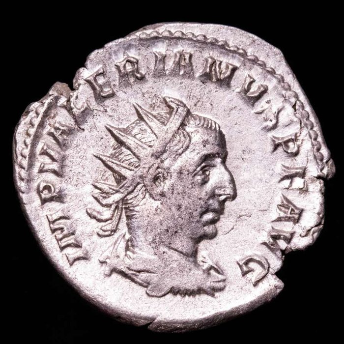 Imperio romano. Valeriano I (253-260 e. c.). Antoninianus Mediolanum (Milan) mint. SPES PVBLICA, Spes walking left with flower, raising robe.