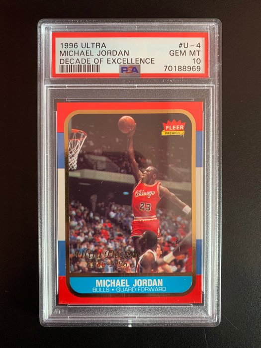 1996/97 - Fleer - Ultra Decade of Excellence - Michael Jordan - #U-4 - 1 Graded card - PSA 10
