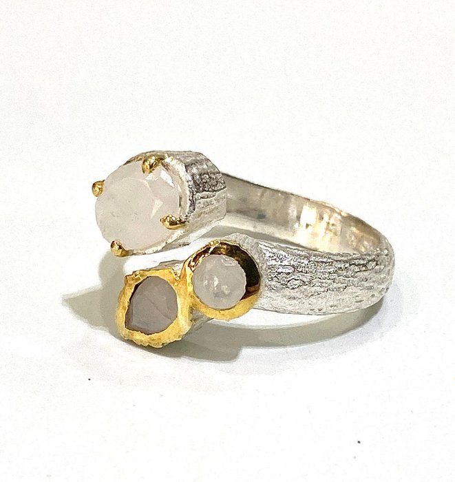 Utan reservationspris Ring - Gold-plated, Silver 