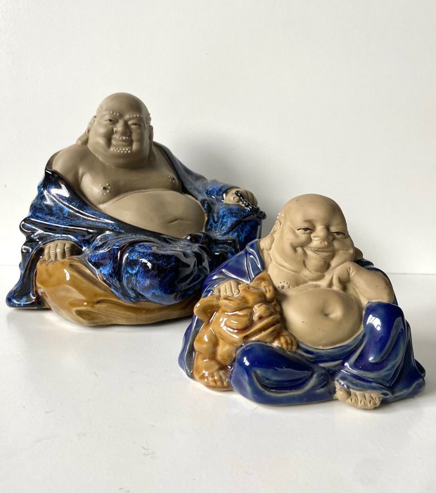 Shiwan pottery - Buddha's - Leire - Kina  (Ingen reservasjonspris)