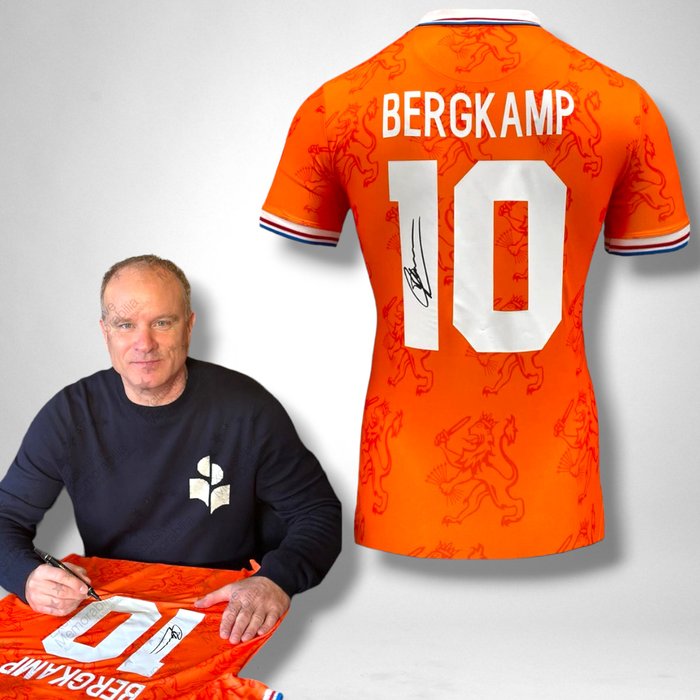 seleccion holandesa - Världsmästerskap i fotboll - Dennis Bergkamp - 1994 - Fotbollströja