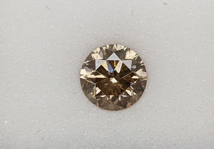 鑽石 - 1.03 ct - 圓形 - fancy yellowish brown - SI1, No Reserve Price