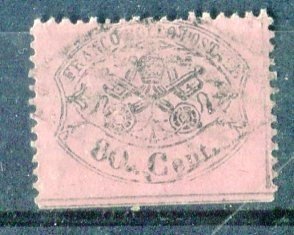 State Italiene Antice - Statul Papal 1868 - 80 de cenți crestat. - Sassone 30