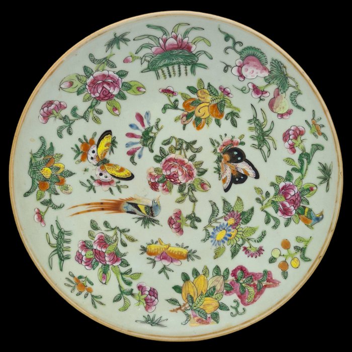 (24,5 cm) Butterfly - Plate - 'Celadon' Porcelain