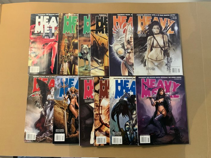 Heavy Metal - 2 Complete Year Runs! (2007 & 2008) USA Adult 18+ Magazine! No Reserve Price! - Louis Rojo! - 12 Comic collection - Eerste druk - 2007/2008