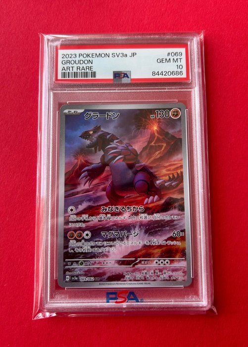Pokémon Graded card - Hyper Rare! - Groudon Art Rare - Amazing Artwork - Raging Surf - Groudon - PSA 10