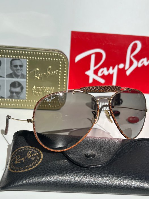 Bausch & Lomb U.S.A - Vintage Ray-Ban B&L Aviator Leathers - Aurinkolasit