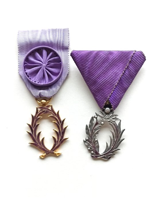 France - Medal - Order of Academic Palms, Officer and Knight Class Class