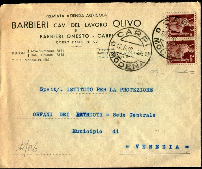 Italia Kongeriket Umberto II. 1946 - Siste dag i Umberto IIs regjeringstid - Sassone 552
