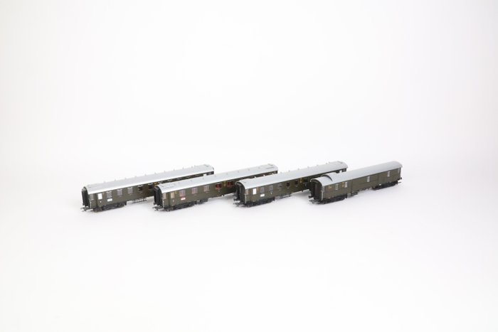 Roco H0 - Επιβατικό τρένο μοντελισμού (4) - Σετ καροτσιών Δρέσδης/Ανόβερο, εποχή II - DRG