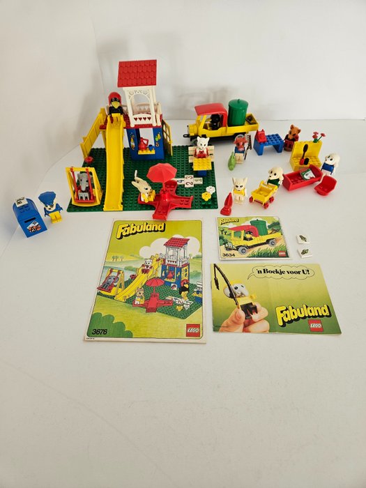 Lego - Fabuland - 3676-3634 +5 - Catherine Cat's Fun Park-Charlie Crow's Carry-All