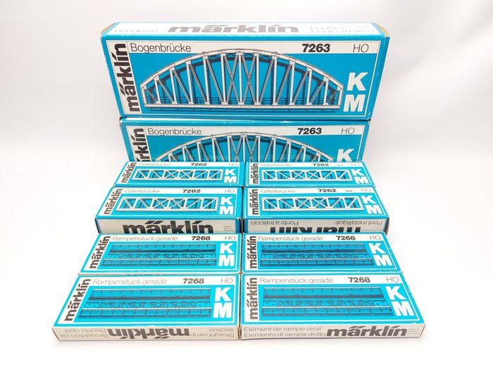 Märklin H0 - 7262/7263/7268 - Εξαρτήματα γέφυρας τρένου μοντελισμού (10) - 10x γέφυρες για ράγα K+M