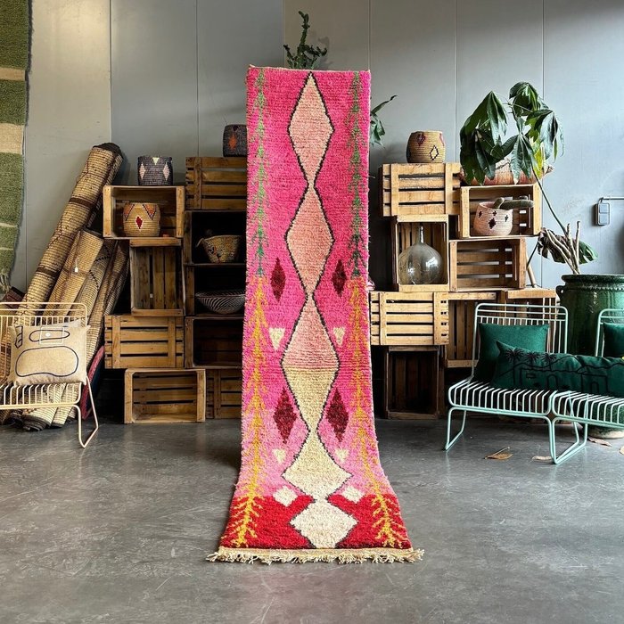 传统摩洛哥长条羊毛地毯 - 走廊地毯 - 小地毯 - 370 cm - 70 cm