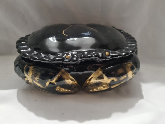 Michel Caugant - 有盖的陶瓷大盘 (1) - Crabe - 陶器, 陶瓷