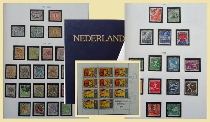 Nederland 1876/1966 - Leuke collectie in oud album.