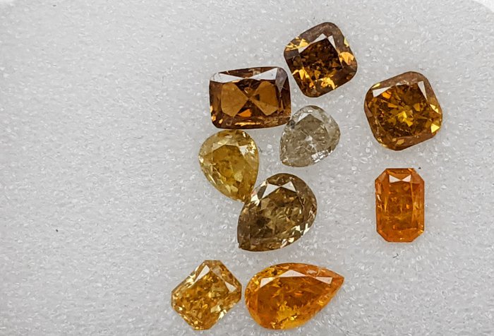 9 pcs 鑽石 - 1.17 ct - 混合形狀 - I1, SI1, SI2, SI3, No Reserve Price