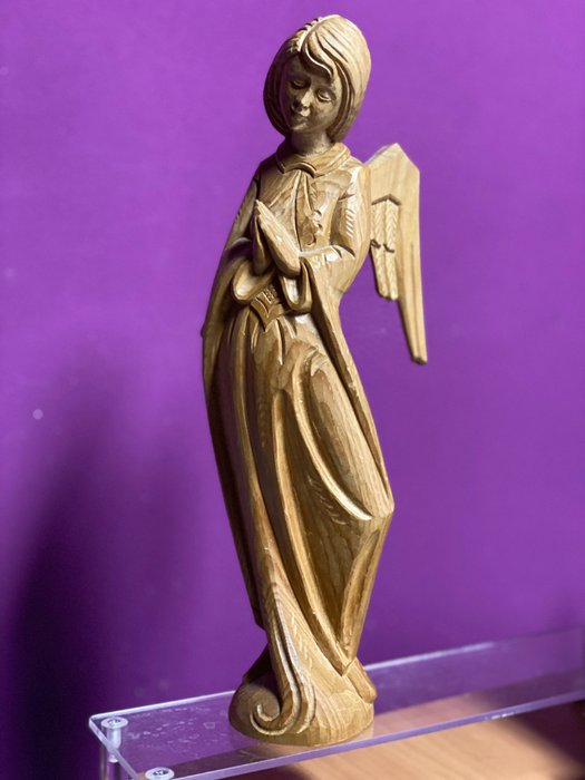 WA - 雕像, Biddende kind engel - 31 cm - 椴木