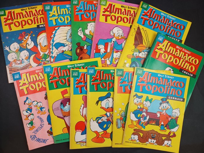 Topolino Almanacco nn. 1/12 - Annata 1962 Completa - 12 Comic - Első kiadás