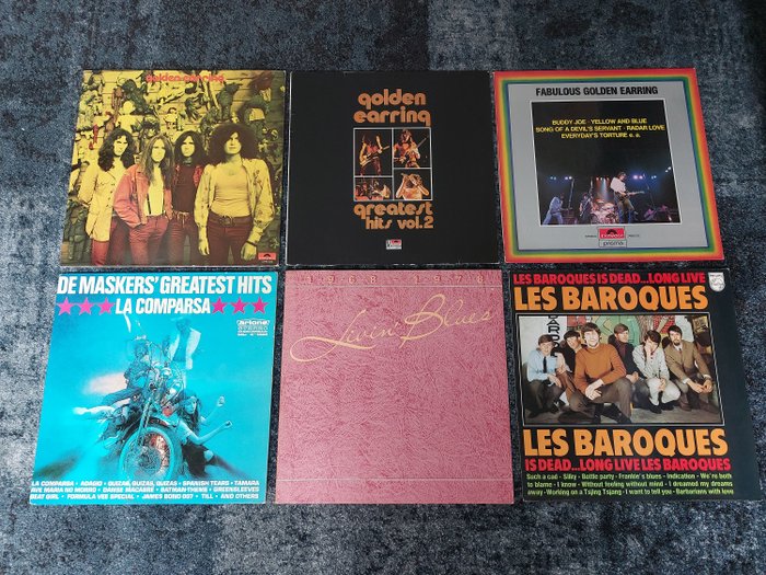 Golden Earring, Livin' Blues, Les Baroques, De Maskers - 6 Great Original Dutch Nederbeat albums  !!! - Vinylschallplatte - Verschiedene Pressungen (siehe Beschreibung) - 1971