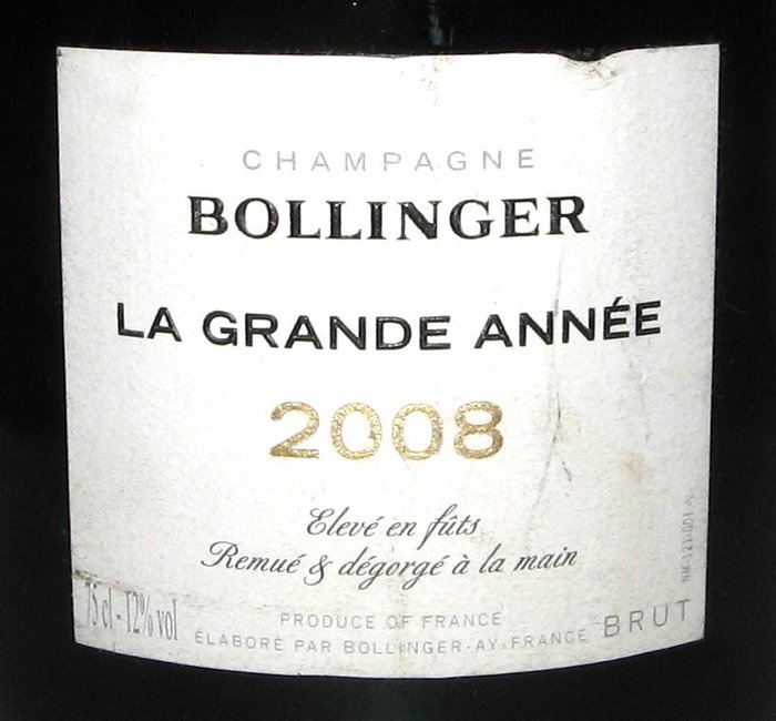 2008 Bollinger "La Grande Année" - Champagne - 1 Bottle (0.75L)