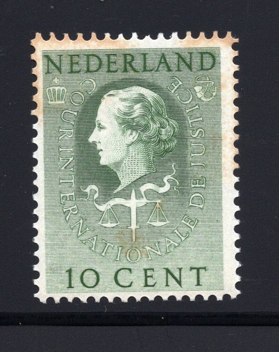 Países Bajos 1951 - Sello de servicio Cour de Justice 'Reina Guillermina' - Envío gratuito a todo el mundo - NVPH D34