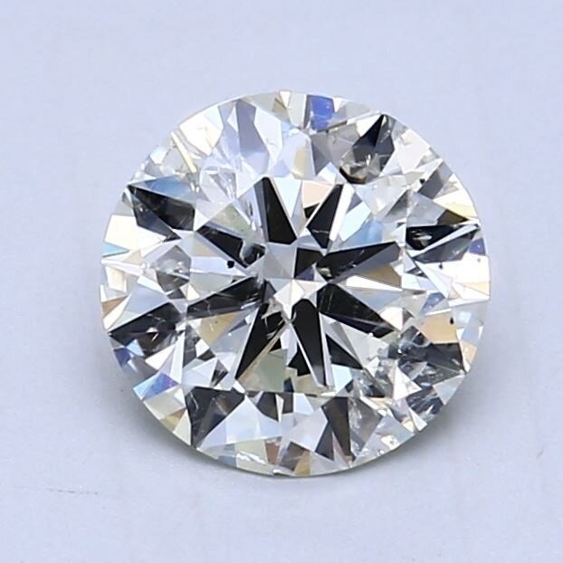 1 pcs 鑽石 - 1.52 ct - 圓形 - J(極微黃、從正面看是亮白色) - SI2, Free Shipping