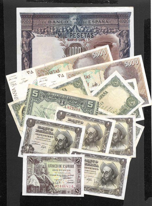 Spain. - 13 banknotes - various dates
