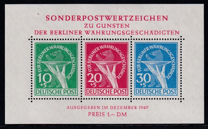 Berlin 1949 - Valutakurser. - Michel: Blok 1