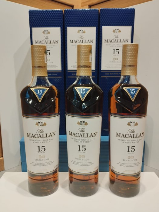 Macallan 15 years old - Double Cask - Original bottling  - 700ml - 3 bottles