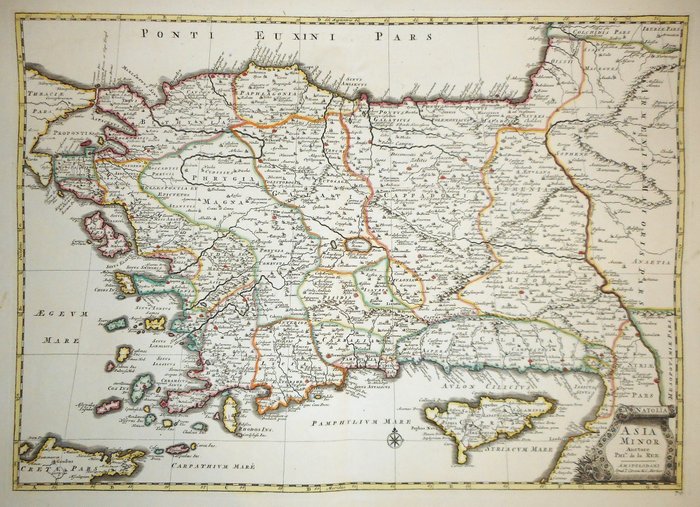 中东, 地图 - 土耳其/塞浦路斯; Covens & Mortier - Asia Minor - 1725