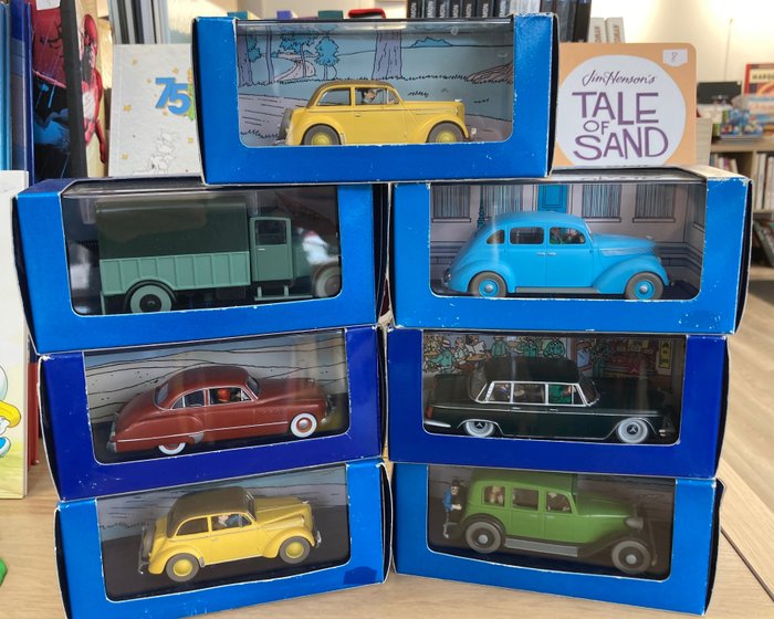 Tintin - Ensemble de 7 voitures 1/43 - En voiture Tintin - (années 2000) - 7 雕像