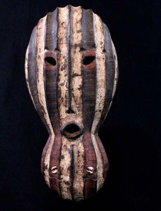 Máscara de baile - Kela de la República Democrática del Congo con doble cara - 33 cm
