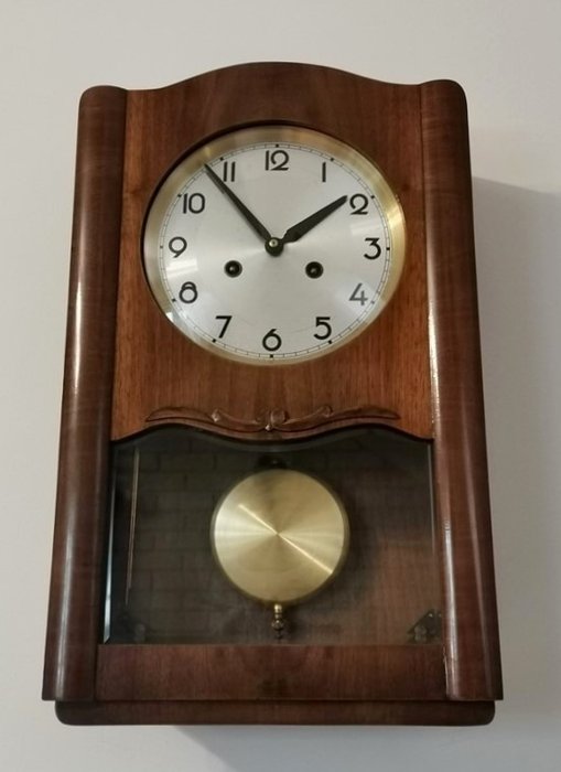 Reloj de pared - FHS - Franz Hermle & Sohn Uhrenfabrik - Art Déco - Madera - 1960-1970