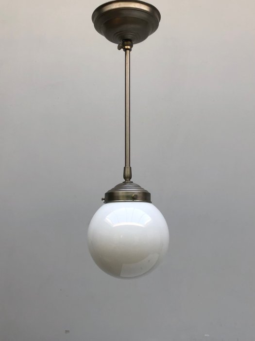 Plafondlamp - Glas, Vernikkeld Messing