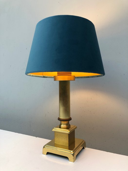 Asztali lámpa - Sárgaréz, Textil