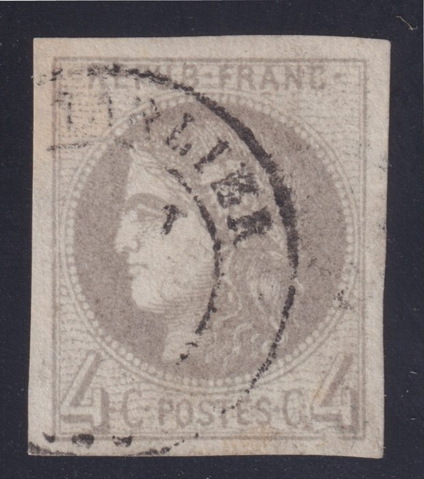 France 1870 - Bordeaux issue, no. 41B canceled signed Calves. Well margined. Stunning