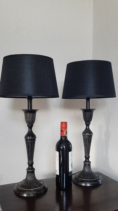 DUO LICHT - Bordlampe (2) - Metall - Meget vakre bord/salonglamper med matchende sorte nyanser