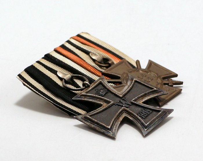 Germania - Medaglia - Medal Bar with WW1 Iron Cross Second Class and Honour Cross