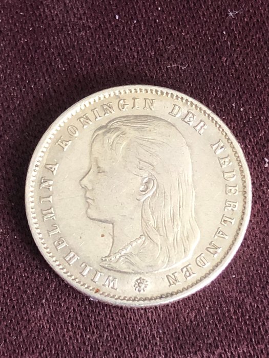 Netherlands. Wilhelmina (1890-1948). 25 Cents 1894