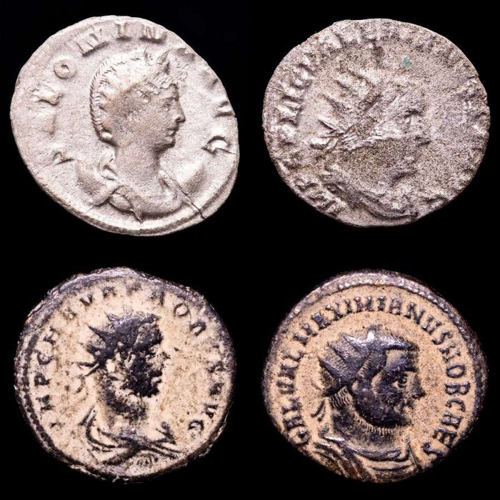 Impreiu Roman. Valerian, Salonina, Probus, Galerius.. Lot comprising four (4) antoninianus
