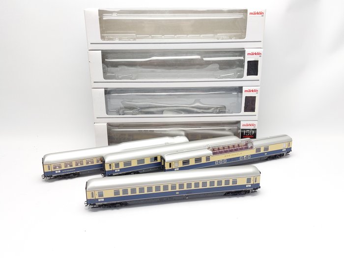 Märklin H0 - 43850/43860/43870/43880 - 模型客運火車 (4) - 4輛「萊茵黃金」車廂 - DB