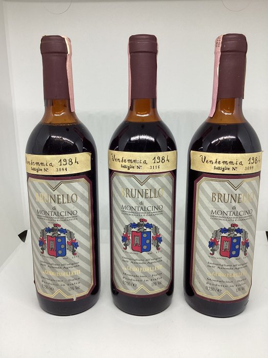 1984 Guido Padelletti - Brunello di Montalcino DOCG - 3 Bottles (0.75L)