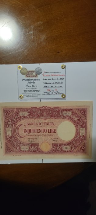 Italia. - 500 lire 1943 - Pick 69