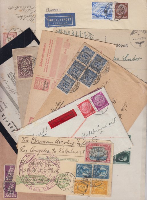Tyska riket 1866/1942 - Kvittoavdelning med en mängd brev och brevpapper