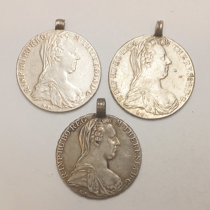 Österrike. 3 x 1 Thaler  , (mit Henkel) 1780