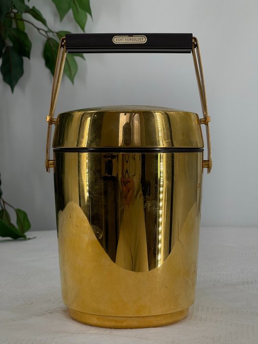 Cubitera (1) -  Enfriador de cubo de hielo chapado en oro real ALFI - acero inoxidable dorado