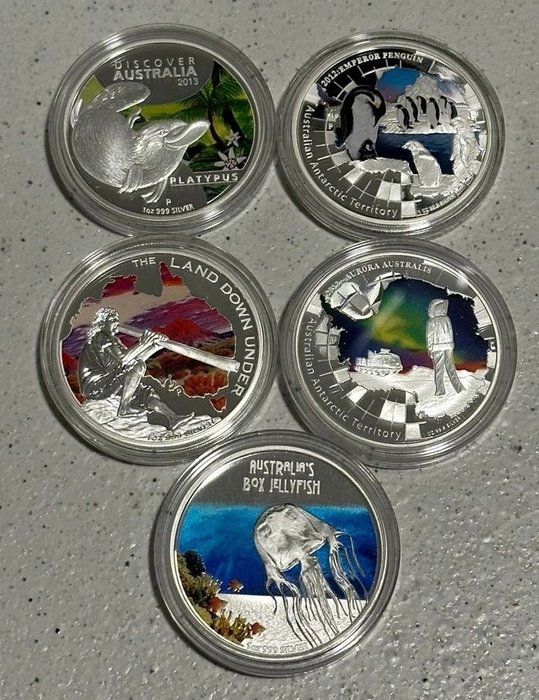 圖瓦盧, 澳大利亞. 1 Dollar 2011/2013, 5x1 Oz (.999)