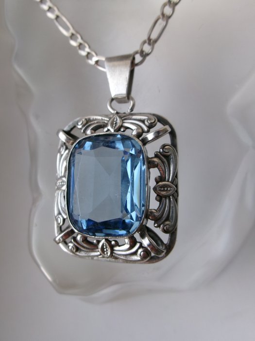 Art Deco - Silver - Necklace with pendant