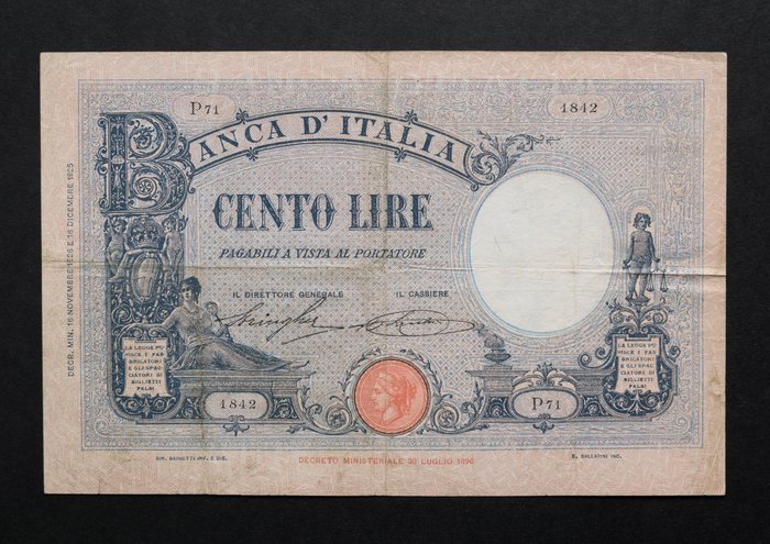 Italië. - 100 Lire 18/11/1926 - Gigante BI 18A