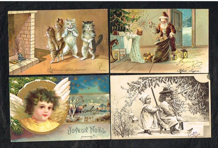 Jul, godt nytår, ønsker... - Postkort (400) - 1900-1960